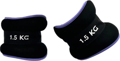Утяжелители EasyFit 2 х 1.5 кг для ног и рук Черные с фиолетовым (EF-1015-V)