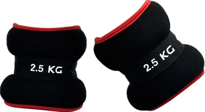 Утяжелители EasyFit 2 х 2.5 кг для ног и рук Черные с красным (EF-1025-R)