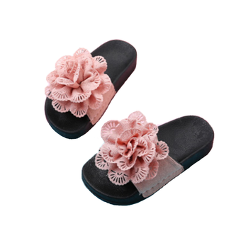 Шлепанцы с цветочком Розовый 18см 2756