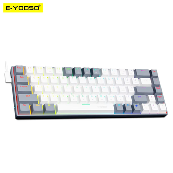 Клавиатура механическая проводная E-YOOSO Z686 UA\RU\ENG с RGB-подсветкой и поддержкой HOT-SWAP White-Gray