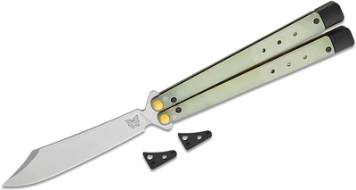 Ніж Benchmade "Necron", balisong, jade G10 (99)
