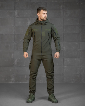 Тактичний костюм SoftShell на флісі S олива (89883))
