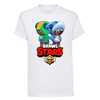Футболка дитяча біла з принтом Brawl Stars Бравл старс DM-369 122 см