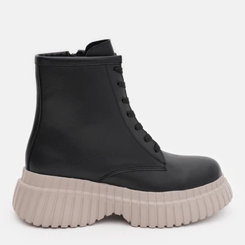 Женские демисезонные ботинки кожаные высокие PARADIZE SHOES B-1628 37 23.7 см Черные (ROZ6501019702)