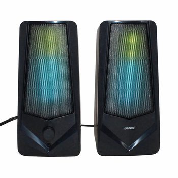 Bluetooth колонки комп'ютерні JEDEL 2шт з RGB підсвіткою, комплект акустики для комп'ютера Чорні DS-235