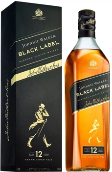 Виски купажированный Johnnie Walker Black Label 1 л 40% в подарочной упаковке (5000267023625_С)