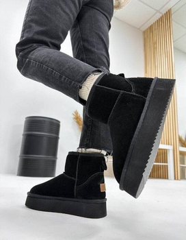 Угги Itts женские зимние замшевые черные 40