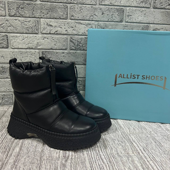 Ботинки женские Allshoes зимние кожаные черные 36