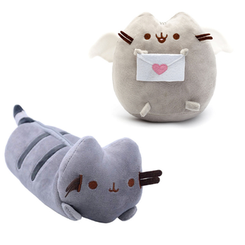 Пенал детский Pusheen cat 23х11 см Серый и Мягкая игрушка Пушин кэт Pusheen cat Кот с письмом 15х12 см n-12505