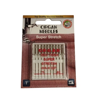 Иглы для cтрейча, лайкры ORGAN SUPER STRETCH №75/90 для быт швейных машин блистерная упаковка 10штук (7010)