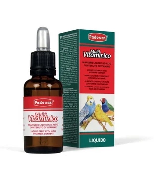 Витамины для птиц, живущих в клетках и вольерах Padovan Multivitaminico, 30 мл