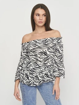 Топ H&M 270786906 36 Білий/чорний