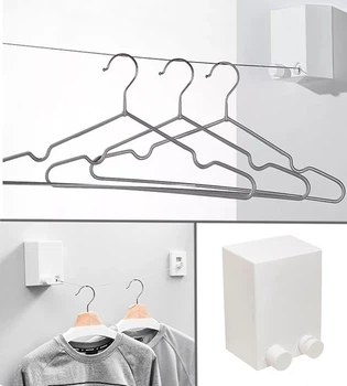 Сушилка для вещей Japanese clothesline, Белая автоматическая бельевая веревка – настенная 4.2 м