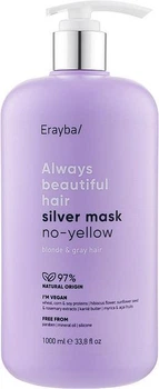 Маска для волос против желтизны Erayba ABH Silver No-Yellow Mask 1000 мл для светлённых/ обесцвеченных/натуральных светлых/седых волос