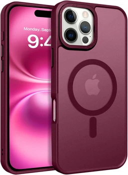 Противоударный чехол Space MagSafe iPhone 16 Pro Max (матовый) Wine (38795-42)