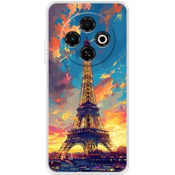 Силиконовый Чехол с Картинкой для Tecno Spark 30C Принт (Париж, Эйфелева Башня) (64173-ysm038)