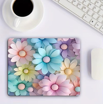 Настольный прямоугольный коврик для компьютерной мыши Flowers 1 игровая поверхность с цветочным принтом, 24х20 см, разноцветный (96755318)