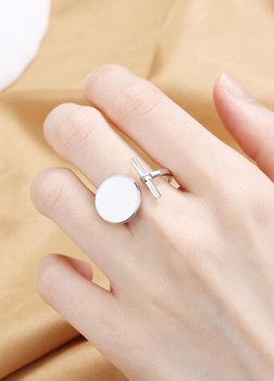 Жіноча каблучка White Circle (1612-01) Срібний One size No Brand