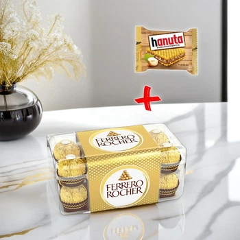 Цукерки Ferrero Rocher 200 г Ферреро + цукерка Hanuta Ferrero Ханута 22г