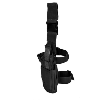 Настегна кобура на ногу AOKALI Outdoor B18 (Black) чоловіча на ремінцях