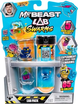 Игровые фигурки Мистер Бист MrBeast Lab Swarms Lab Series 2 Atomic Lab 5 Pack – Collectible Micro Beasts