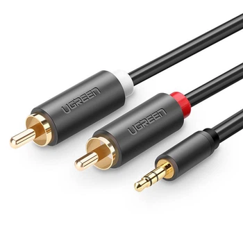 Кабель UGREEN AV102 AUX 3.5мм to TRS-RCAx2 M/M 5м Black (10513)