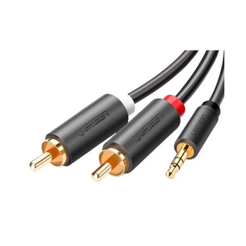 Кабель UGREEN AV102 AUX 3.5мм to TRS-RCAx2 M/M 1.5м Black (10511)