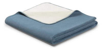 Плед Biederlack Doubleface Melange 1265 GR Полуторний 150x200 см Blue Heaven-Ecru Голубой-Кремовый