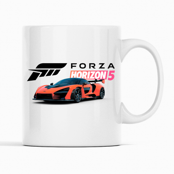 Белая кружка (чашка) с оригинальным принтом для играманов по мотивам иры "Forza Horizon 5" К001782