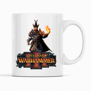 Белая кружка (чашка) с оригинальным принтом для играманов по мотивам иры "Total War Warhammer 3" К001795