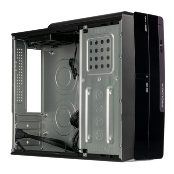 Корпус Prologix E106 Slim Black Door 400W (465057)