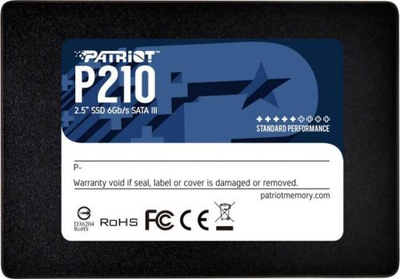 Твердотільний накопичувач SSD 512Gb, Patriot P210, SATA3, 2.5", 3D TLC, 520/430 МБ/с (P210S512G25)