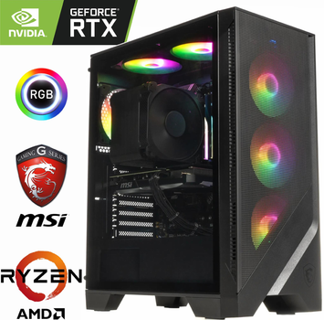 Игровой Компьютер MSI - Ryzen 7 7800X3D / GeForce RTX 3060 Ti 8ГБ / 32ГБ DDR5 / SSD 1ТБ M.2 PCIe + Wi-Fi 6.0