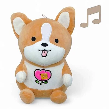 М'яка іграшка собачка Коргі Коржик, зі звуком, 26 см Копиця (25431-6)