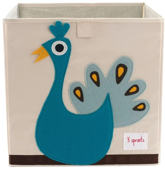 Ящик для хранения игрушек 3 Sprouts Синий Павлин (0794504676419)
