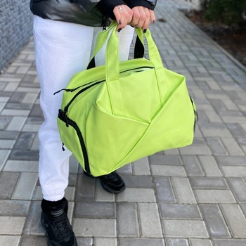 Спортивная сумка салатовая женская дорожная универсальная Route light green