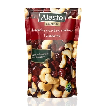 Горіхи Alesto мікс кеш’ю та журавлини, корисний перекус cashew-cranberry mix, 200 г