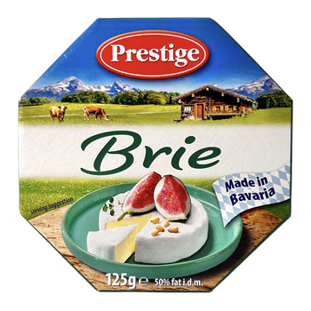 Сир брі Prestige Баварський з пліснявою класичний brie classic, 125 г