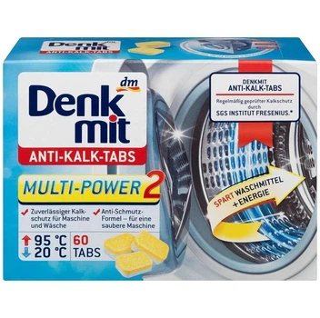 Таблетки проти накипу та чищення пральної машини Denkmit Mult-Power 2 Anti-Kalk 60 шт