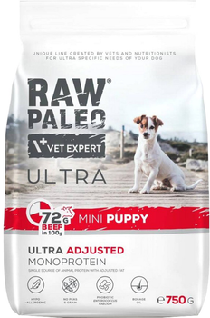 Сухий корм для цуценят Raw Paleo Ultra з яловичиною 750 г (5902414211018)