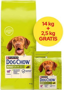 Karma sucha dla psów Purina Dog Chow 14 kg + 2.5 kg z jagnięciną (8445291654679)