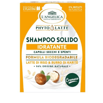 Твердий шампунь з рисовим молоком та олією ши L'Angelica Phytolatte Shampoo Solido Idratante 60 г