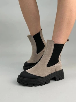 Женские демисезонные челси ShoesBand Бежевые натуральная замша 41 (26,5 см) (S28051д)
