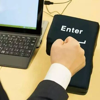 Антистресс кнопка-подушка Enter USB Fidget Big Черная