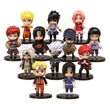Набор Фигурок статуэток Чиби аниме Naruto Наруто Вики 7см комплект 12штук