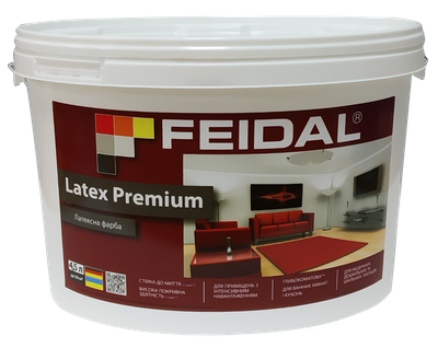 Фарба латексна інтер'єрна матова Feidal Latex Premium Біла 4.5л