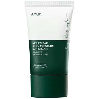 Заспокійливий сонцезахисний крем із хауттюйною ANUA Heartleaf Silky Moisture Sun Cream SPF50+PA++++ 50 мл