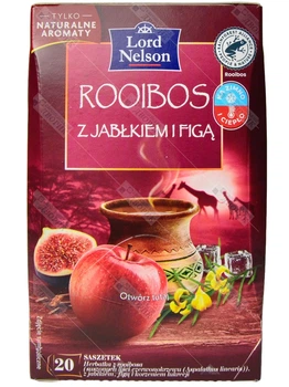 Чай червоний Ройбуш Lord Nelson з яблуком та інжиром у пакетиках Rooibos 20 шт