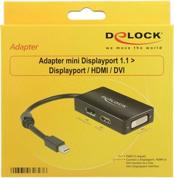 Адаптер Delock mini DisplayPort 1.1 - DisplayPort / HDMI / DVI Passive (4043619626236)