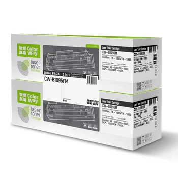 Картридж Brother TN1095, Black, DCP-1602, HL-1202, 1500 стр, ColorWay, Dual Pack (CW-B1095FM)